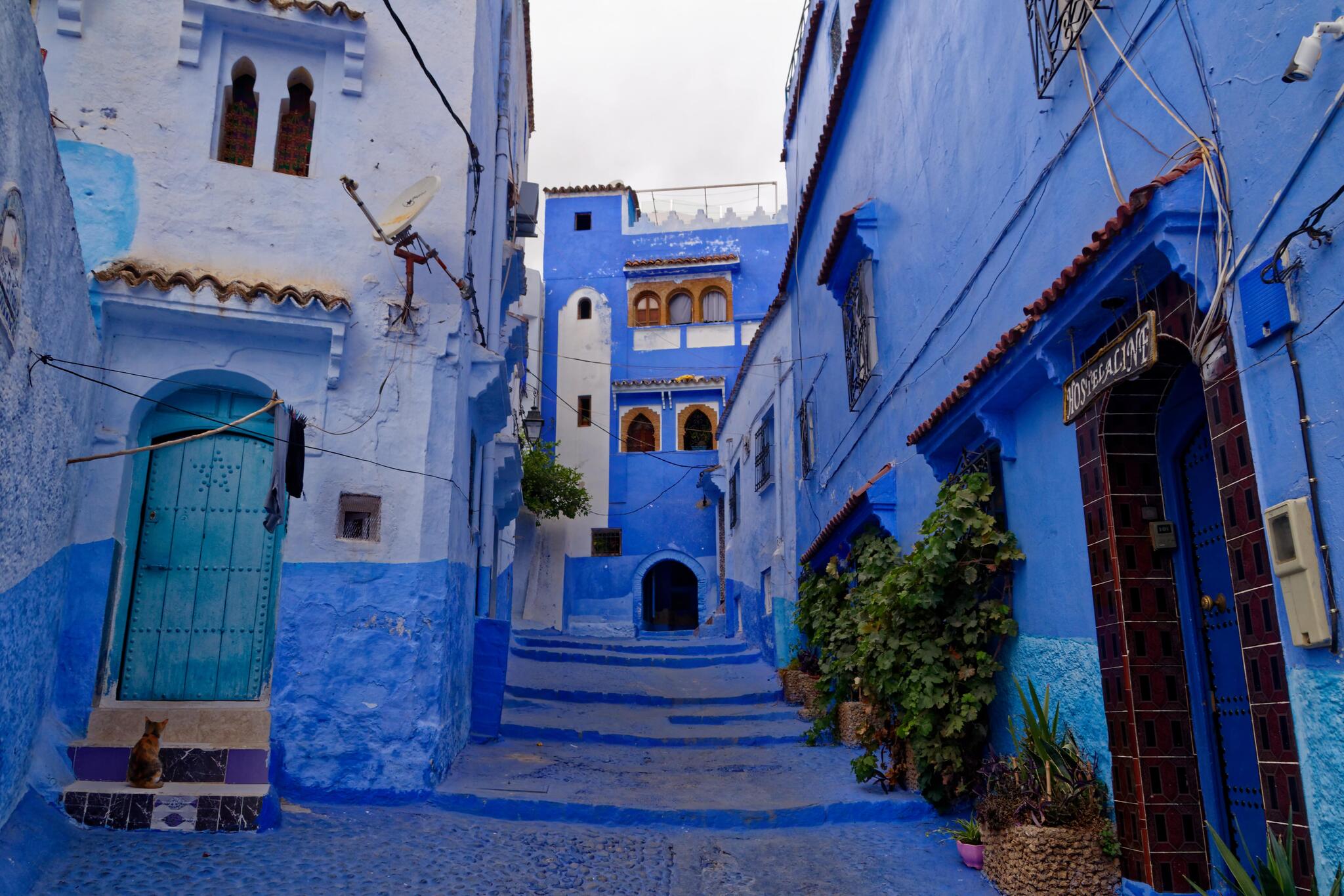 Une seule couleur !!! Le bleu, à Chaouen ! [Photo de Gérard Bronnec]