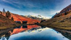 Reflets d'Automne face à la Dent Blanche