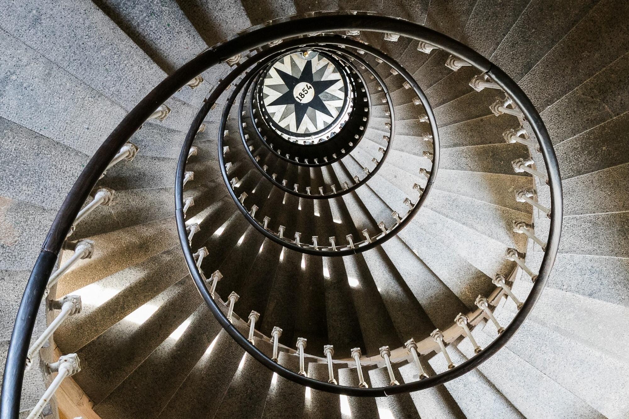 La spirale du phare des baleines [Photo de Robert Cure]