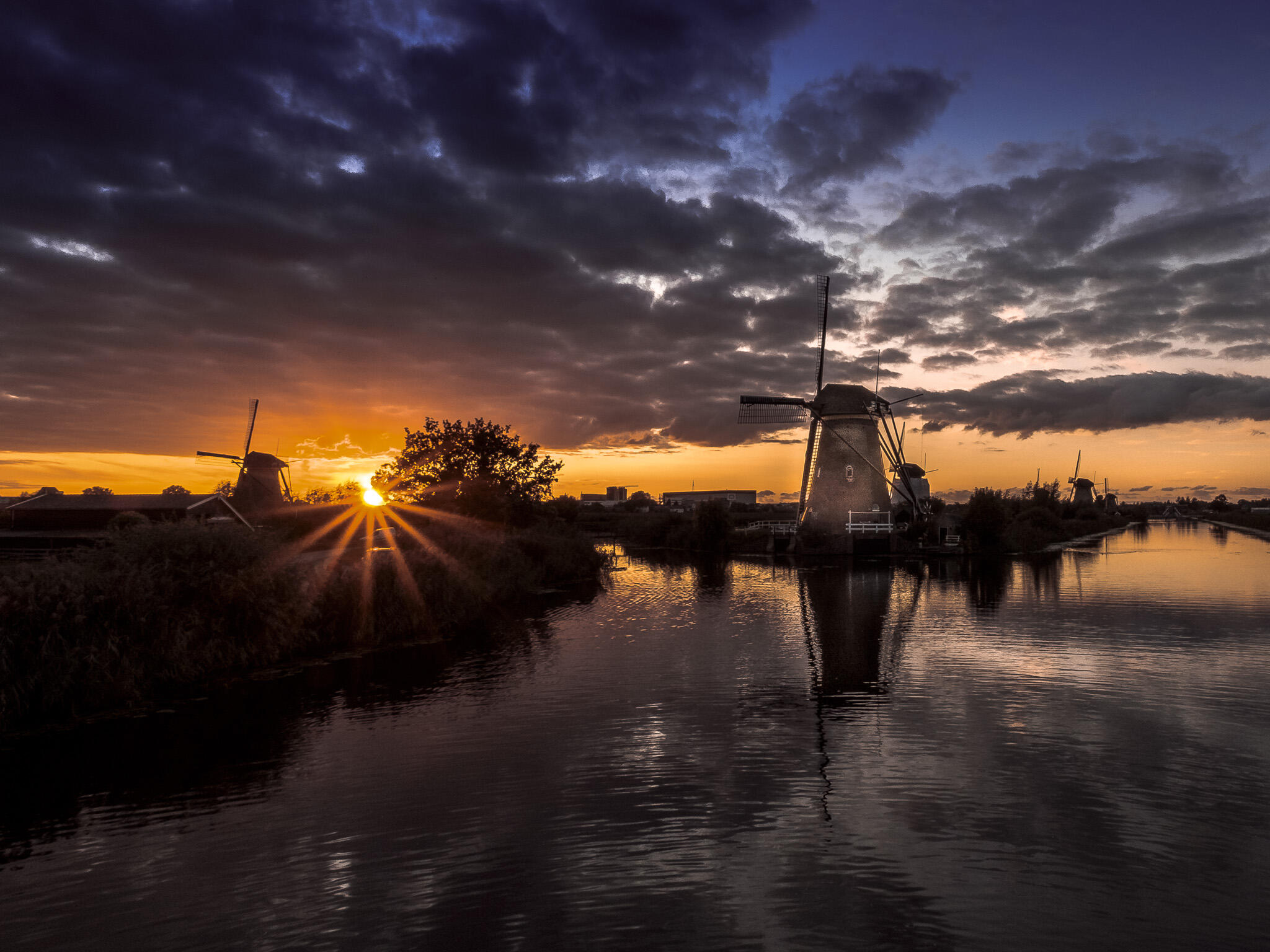 Sunset Kinderdijk [Photo de Isabelle Modave]