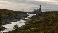 Le phare de Tranøy en Norvège en fin de journée