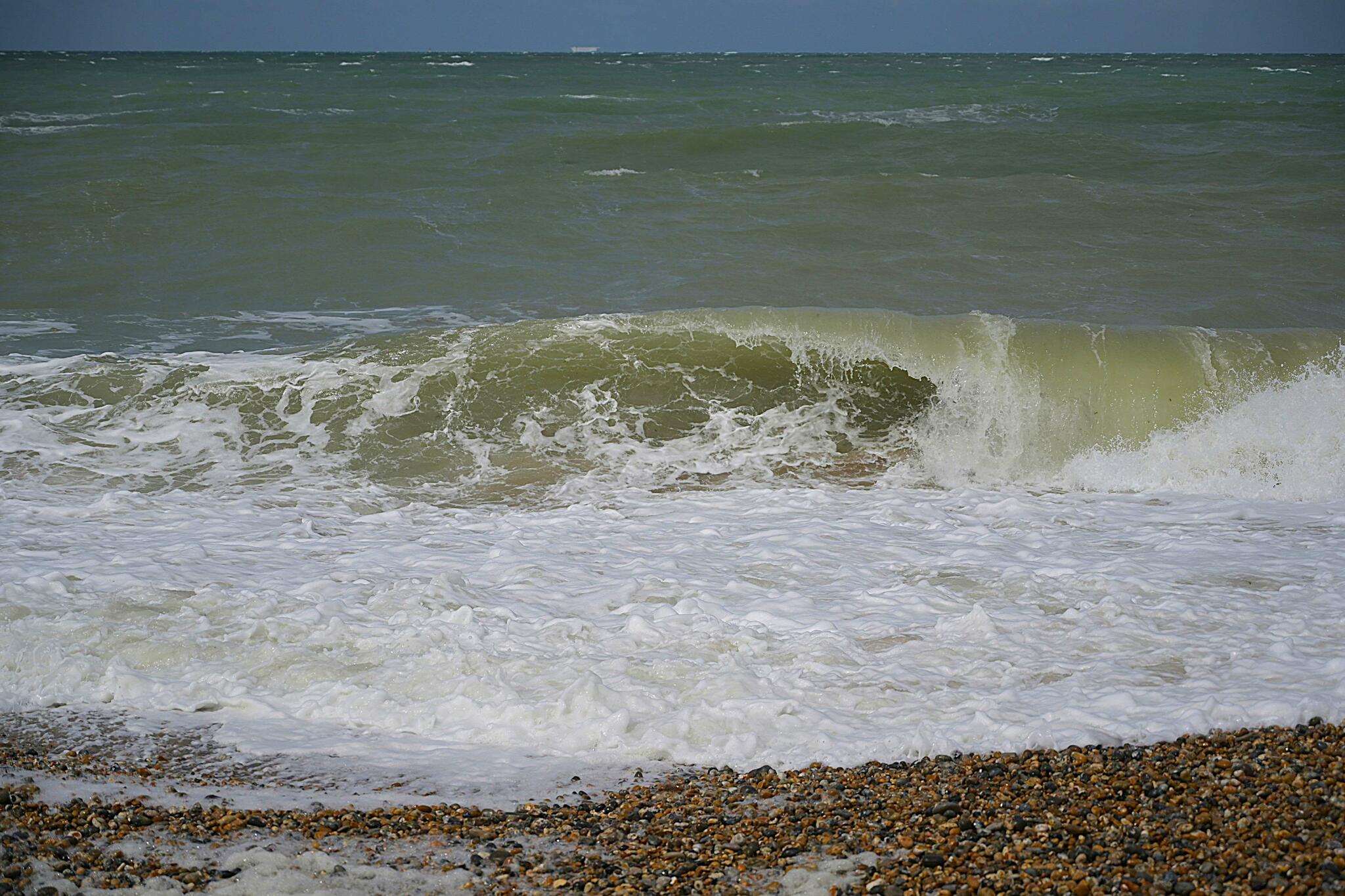 Rouleaux sur la grève... [Photo de Patrice Dautrebande]