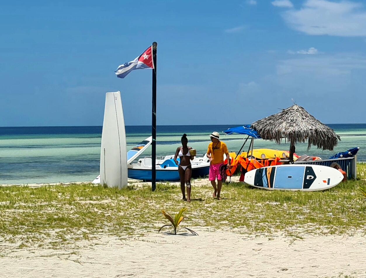 Cuba sur la plage caya blanco [Photo de Sandrine Morichon]